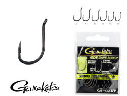 Gamakatsu G-Carp Wide Gape Super Fekete 10 10db/csomag Füles Mikro Szakállas Bojlis horog (185034-010)