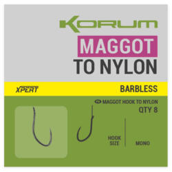 Korum Xpert Maggot Hooks To Nylon Monofil Előkötött Szakáll Nélküli Horog 14 (K0310210)