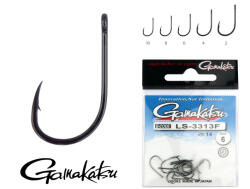 Gamakatsu LS-3313F/004 RE N/L Fekete 4 12db/csomag Füles Szakállas Feeder horog (147926-004)