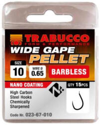 Trabucco Wide Gape Pellet 16 Lapkás, Szakáll Nélküli Horog 15db (023-67-016)