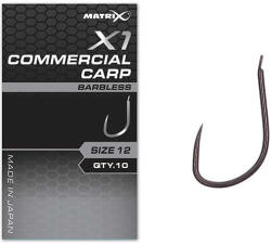 Matrix X1 Commercial Carp 18 Barbless Lapkás, Szakáll Nélküli Horog 10db (GHK167)