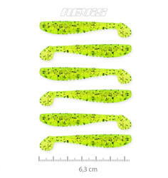 Nevis Impulse Shad 6, 3cm 1, 77gr 6db/cs FluoZöld Flitter Plasztik csali (9721-623)