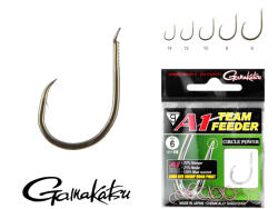 Gamakatsu A1 Team Feeder Circle Power Fekete 8 15db/csomag Lapkás Szakállas Feeder horog (185107-008)