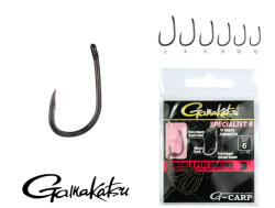 Gamakatsu G-Carp Specialist R Fekete 4 10db/csomag Füles Szakállas Feeder horog (185031-004)