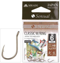 Mikado Sensual Classic 12 Füles, Szakállas Pontyozó Horog 10db (HS039-12LBR)