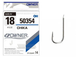 Owner Hooks Chika 50354 10 Lapkás, Szakállas Keszegező Horog 14db (O50354-10)