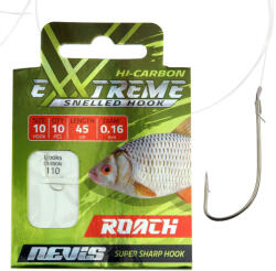 Nevis 12 Szakállas, Lapkás 45cm 0, 14mm Monofil Előkötött Keszegező Horog 10db (5701-012)