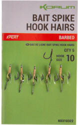 Korum Bait Spike Hook Hairs Barbed 10 Füles, Szakállas Csalitüskés Horog 5db (K0310322)