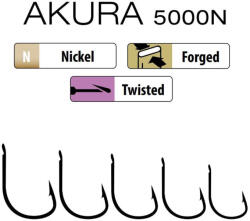 Trabucco Akura 5000N 08 Lapkás, Szakállas Horog 15db (025-50-080)