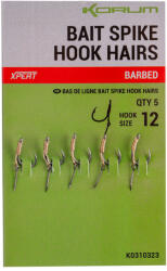 Korum Bait Spike Hook Hairs Barbed 12 Füles, Szakállas Csalitüskés Horog 5db (K0310323)