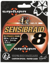 Sakura Sensibraid X8 Zöld 0, 10mm 300m Fonott Főzsinór (SAPFN00040-10-GRE)