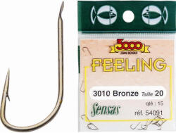 SENSAS Feeling 3010 Bronz 18 Lapkás, Szakállas Keszegező Horog 15db (54101)
