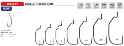 Mustad Assault Finesse Titanx 1 Füles, Szakállas Offset Horog 8db (M4024001)