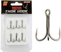 Nevis Powercat Treble Hook TR-21 Fekete 6/0 5db/csomag Füles Szakállas Ragadozó halas horog (5655-006)