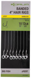 Korum Banded Hair Rigs 10 Barbless Szakáll Nélküli, Füles Monofil Előkötött Horog 8db (K0310307)