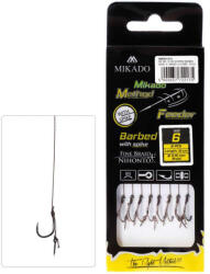 Mikado Method Feeder Csalitüskés 4 Füles, Szakállas Előkötött Horog 8db (HMFB212I-4)