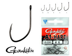 Gamakatsu LS-2260NSB/010 A1 Fekete 10 15db/csomag Lapkás Szakállas Feeder horog (185026-010)