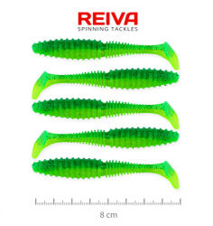 Reiva Zander Power Shad 8cm 3, 18gr 5db/cs (Zöld Flitter) Plasztik csali (9901-843)