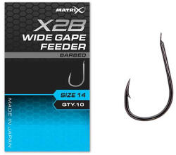 Matrix X2B Wide Gape Feeder 16 Barbed Füles, Szakallás Horog 10db (GHK204)