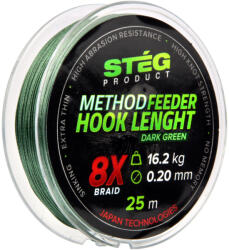 STÉG PRODUCT Stég Method Feeder előkezsinór 0.12mm 25m Fonott előkezsinór-Sötétzöld (3259-012)