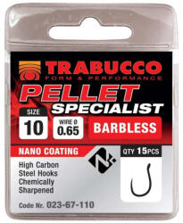 Trabucco Pellet Specialist 14 Füles, Szakáll Nélküli Horog 15db (023-67-114)
