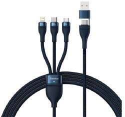 Baseus adatkábel (2in1 USB/Type-C - 3in1 lightning/microUSB/Type-C, 5A, gyorstöltő, 100W, 120cm) SÖTÉTKÉK