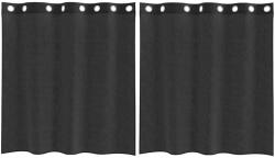 vidaXL 2 db fekete fátyolfüggönyök rojtokkal 140x140 cm 4102059 (4102059)