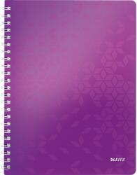 Leitz WOW irodai jegyzetfüzet, PP, A4, 80 lap, spirállal, matek, lila (LZ46380062)