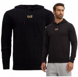 Giorgio Armani Férfi pulóver, Emporio Armani, 2XL, pamut, elasztán, hosszú ujjú, mandzsetta a pulóver alján és az ujjakon, 1 elülső zseb, fekete