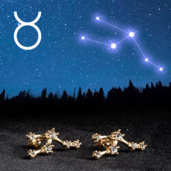  Bika Arany tónusú Emporia Ötvözetű Fülbevaló Fehér Emporia® Kristállyal, LGP0252