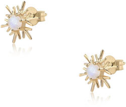  Arannyal Bevont Ezüst Fülbevaló " AA" Osztályú Szivárvány Holdkővel, ROS570