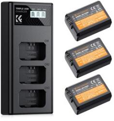 K and F Concept K&F Concept hordozható tripla USB-C akkumulátor BC-TRW töltő, LCD + 3db FW50 akkumulátor 1100mAh (KF-28-0037) - tripont