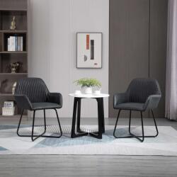 HomCom 2 db Ergonomikus Étkezőszék Készlet, Karokkal, Eco Bőr/Fém, 60 x 56, 5 x 85 cm, Barna