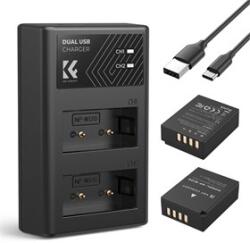 K and F Concept K&F Concept hordozható dupla USB-C akkumulátor BC-W126 töltő + 2db NP-W126 akkumulátor 1300mAh (KF-28-0030) - tripont
