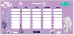  Unikornis órarend, 23x11 cm, kétoldalas, Cute Animals, Unicorn