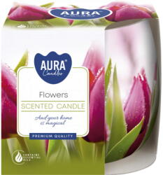 AURA Декоративна свещ с аромат aura flowers и горене 20 часа (sn71s-07)