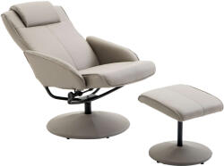 Homcom fotel lábtartóval, fehér, 78x71x101 cm