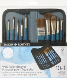 Daler-Rowney Simply Watercolour Brush Natural Flat Wash/Oval Wash Ecsetkészlet 10 db (<![CDATA[216919010]]>)