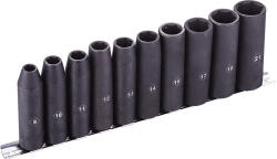 Bormann DUGÓKULCS KÉSZLET GÉPI 1/2" 10 RÉSZES HOSSZÚ 8-21 MM (BHT7704) (BHT7704)