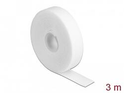 Delock Velcro fehér ragasztó szalag guriga Hx 3 m x Sz 20 mm (18380)