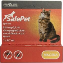 SafePet spot-on pentru pisici împotriva puricilor și căpușelor (3 x 0.7 ml | 3 pipete)