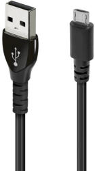 XO 2m USB - MicroUSB összekötő kábel, Fekete, 2.1A