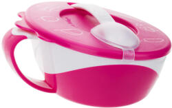 Canpol babies Tál Kanállal és Fedéllel 350ml (9h+) Little Cow - Rózsaszín - manopalota