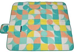 HomeandMode Vízálló strand és piknik takaró, 130 x 150 cm, vidám színes mintával (C34200040)