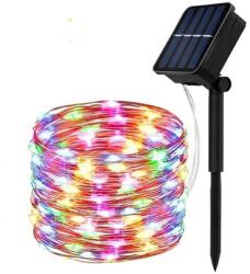 HomeandMode 10 m-es 200 micro LED-es napelemes dekor fényfüzér, színes (CZ6540110)