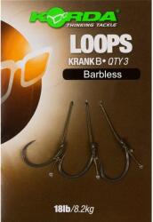 Korda Carlige Legate Korda Loop Krank Barbless, Nr. 4, 18Lb, 3buc/plic (A.KCR117)
