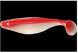 Mister Twister Shad Mister Twister, White Red, 10cm, 4buc/plic (F1.SHAD10.52.B)