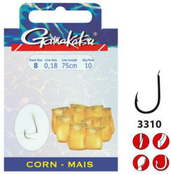 Gamakatsu Carlige Legate Gamakatsu Carp Hair 3310B, Carlig Nr. 14, 0.14mm, 45cm, 10buc/plic (GK.140197.14.14)