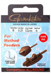 Gamakatsu Montura Gamakatsu Method Hair PCHR, Carlig Nr. 8, Fir 0.25mm, 12cm, 6buc/plic (GK.180052.8)