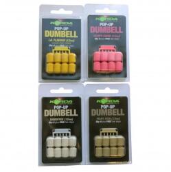Korda Pelete Flotante Korda Pop-Up Dumbell + Free Hair Stops, Fish, 12mm, 8buc/blister (A.KPB09)